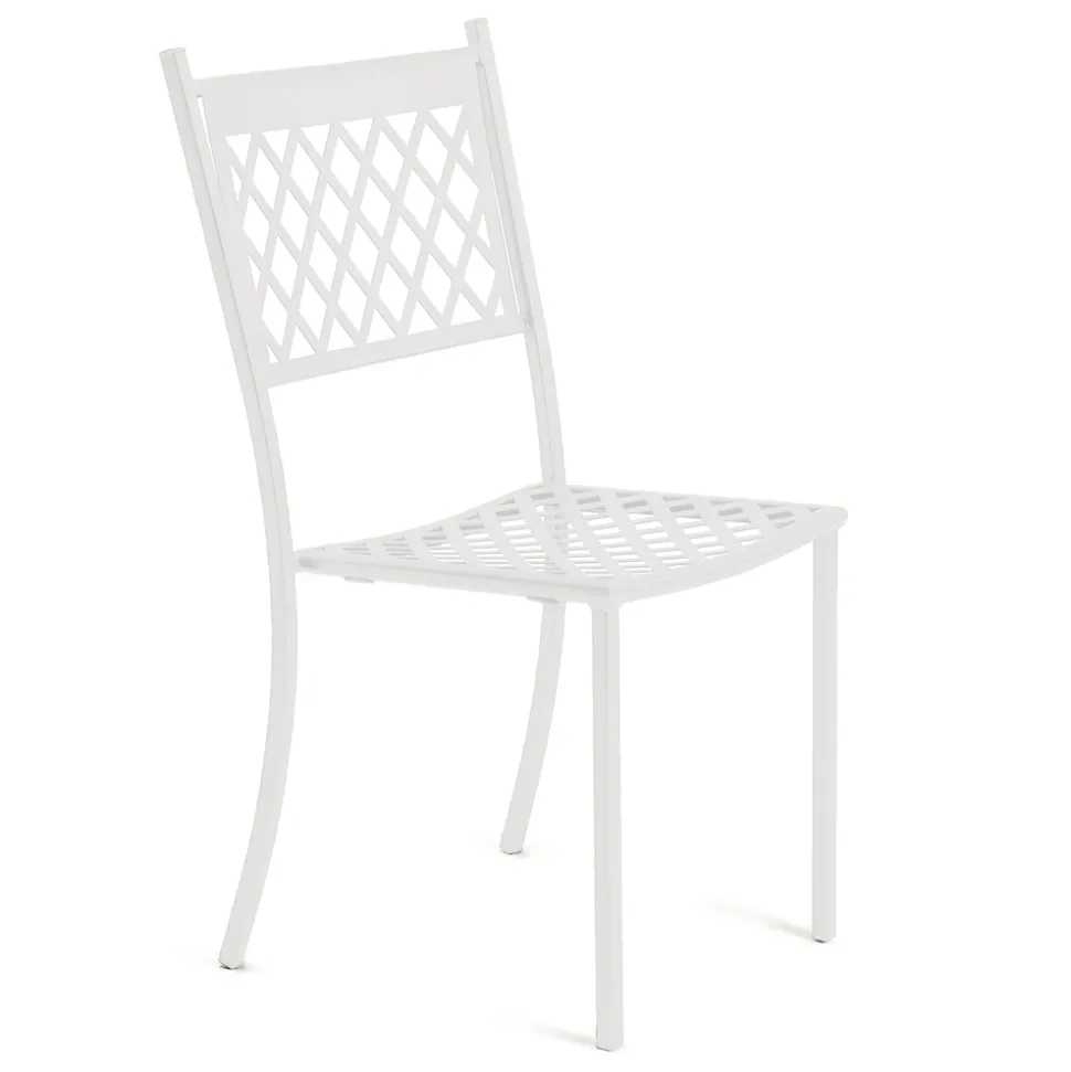 Sedia Impilabile da Esterno in Acciaio Zincato Made in Italy 4 Pezzi - Celia