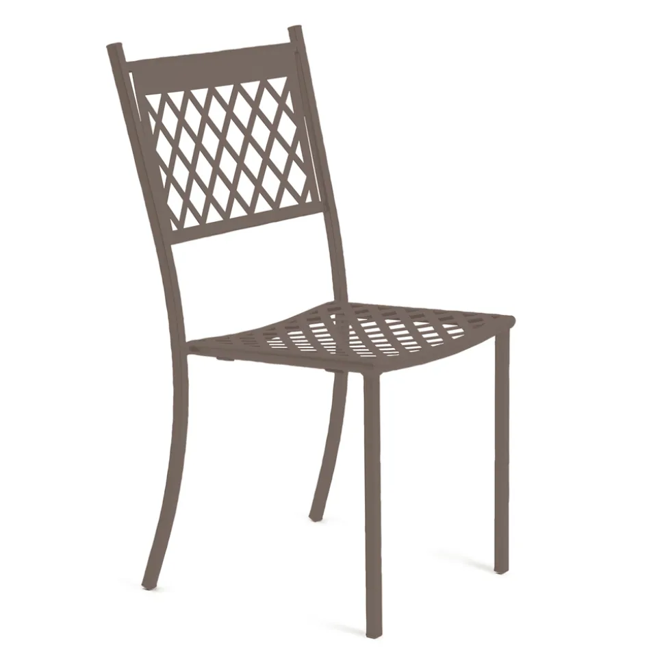 Sedia Impilabile da Esterno in Acciaio Zincato Made in Italy 4 Pezzi - Celia
