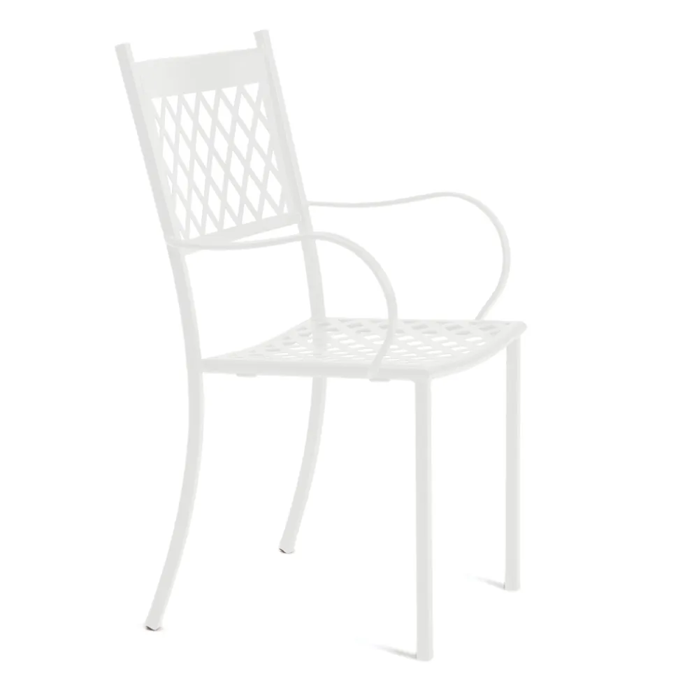 Sedia Impilabile da Esterno in Acciaio Zincato Made in Italy 4 Pezzi - Celia