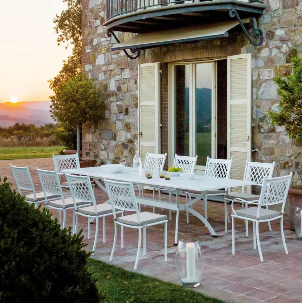 Sedia Impilabile da Esterno in Acciaio Zincato Made in Italy 4 Pezzi - Celia