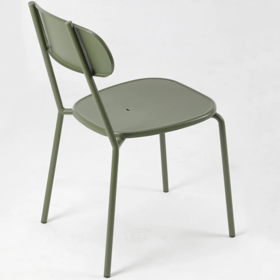 Sedia Impilabile da Esterno in Metallo Colorato Made in Italy 4 Pezzi - Pixie