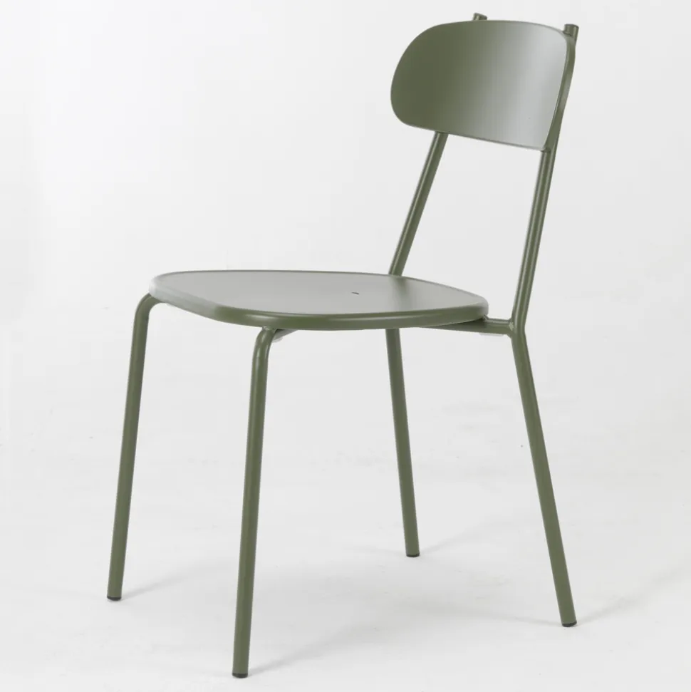 Sedia Impilabile da Esterno in Metallo Colorato Made in Italy 4 Pezzi - Pixie
