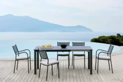 Sedia Impilabile da Esterno in Metallo Verniciato Made in Italy, 8 Pezzi - Lina