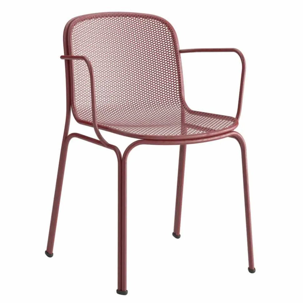 Sedia Impilabile in Metallo da Esterno Made in Italy, 4 Pezzi - Verna
