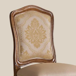 Sedia in Legno Classica Tessuto Imbottito di Lusso Made in Italy - Majesty