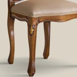 Sedia in Legno Classica Tessuto Imbottito di Lusso Made in Italy - Majesty