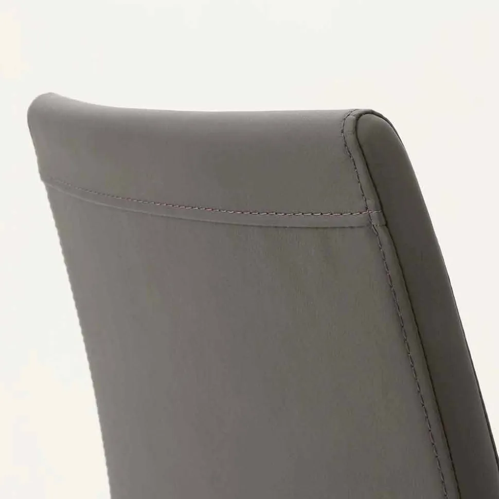 Sedia in metallo rivestita in ecopelle Caserta, design moderno
