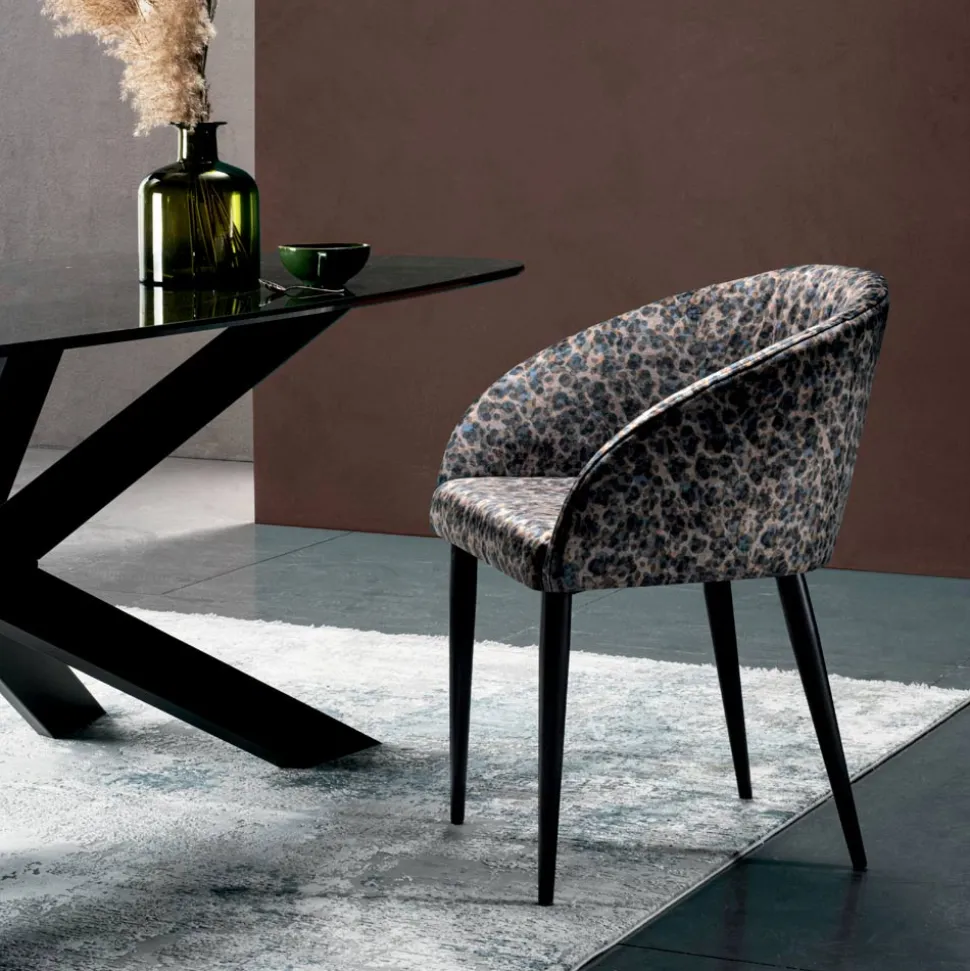 Sedia in Tessuto con Struttura in Acciaio Made in Italy 4 Pezzi - Tagata