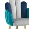Sedia In Tessuto Effetto Velluto Grigio, Verde e Blu - Anguria