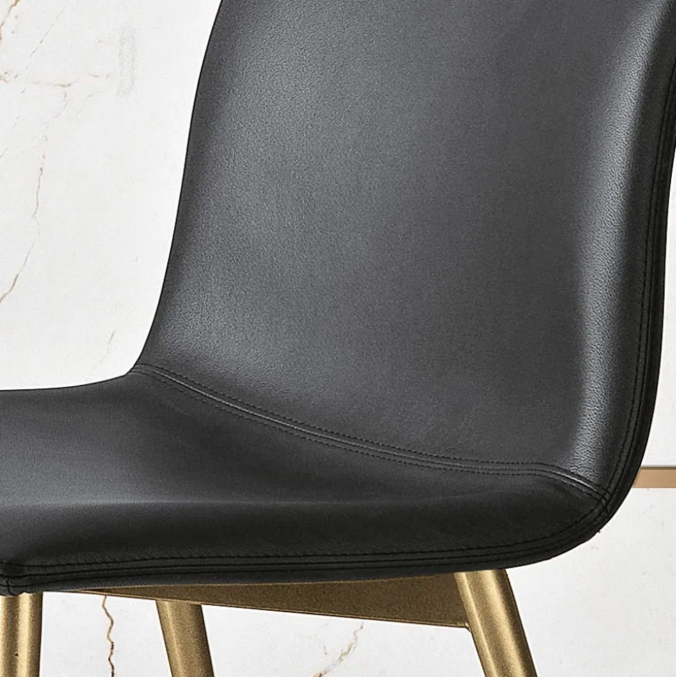 Sedia in Tessuto Fibrato Effetto Pelle e Gambe in Metallo Made in Italy - Amane