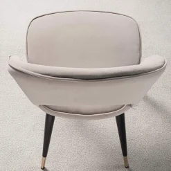 Sedia in Velluto con Gambe in Metallo Nero e Ottone Satinato, 4 Pezzi - Sibea