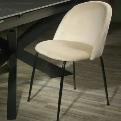 Sedia in Velluto e Struttura in Metallo di Diverse Finiture - Penna