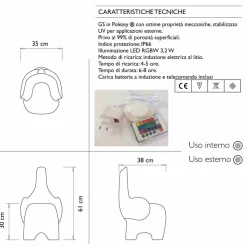 Sedia Luminosa da Bambino, Led RGBW Ricaricabile, 2 Pezzi - Tino by Myyour