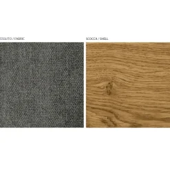 Sedia Moderna da Soggiorno in Diversi Tessuti con scocca in Legno - Wolter