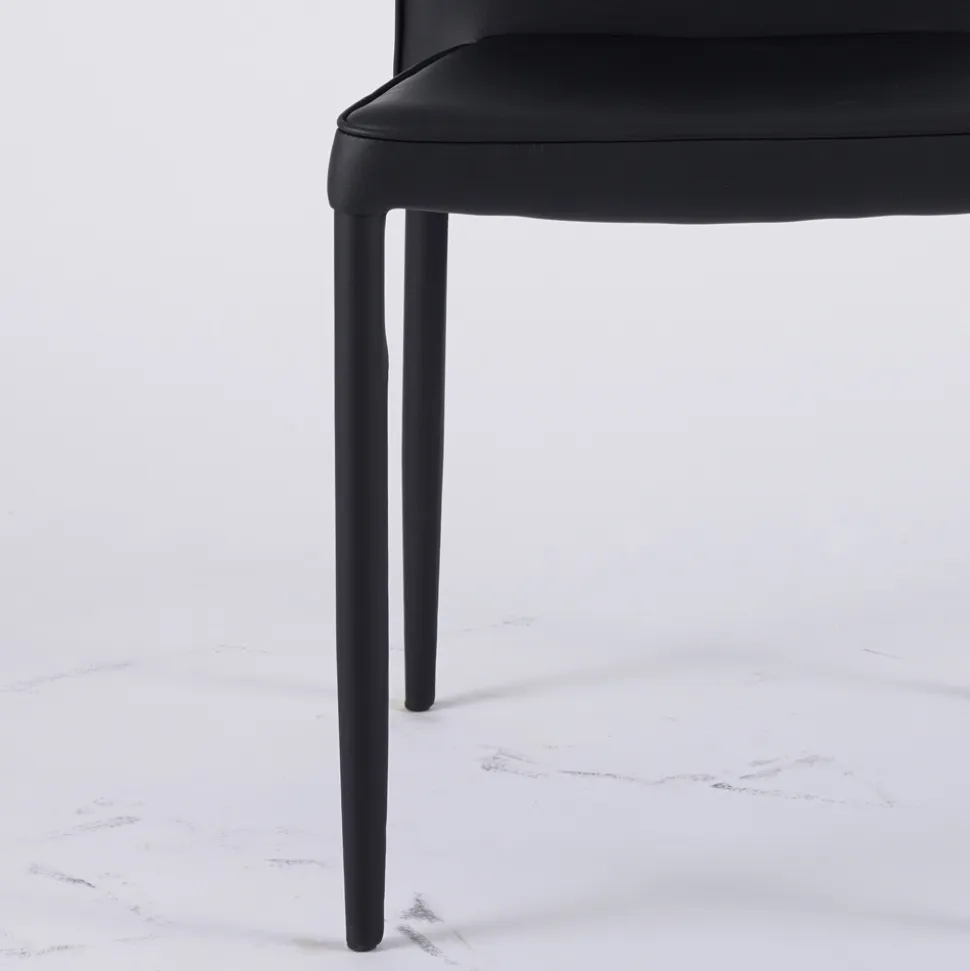 Sedia Moderna da Zona Living in Ecopelle e Metallo Made in Italy - Michaela