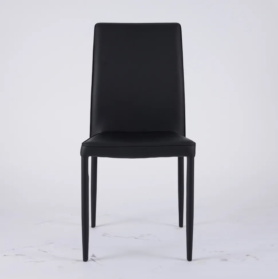 Sedia Moderna da Zona Living in Ecopelle e Metallo Made in Italy - Michaela