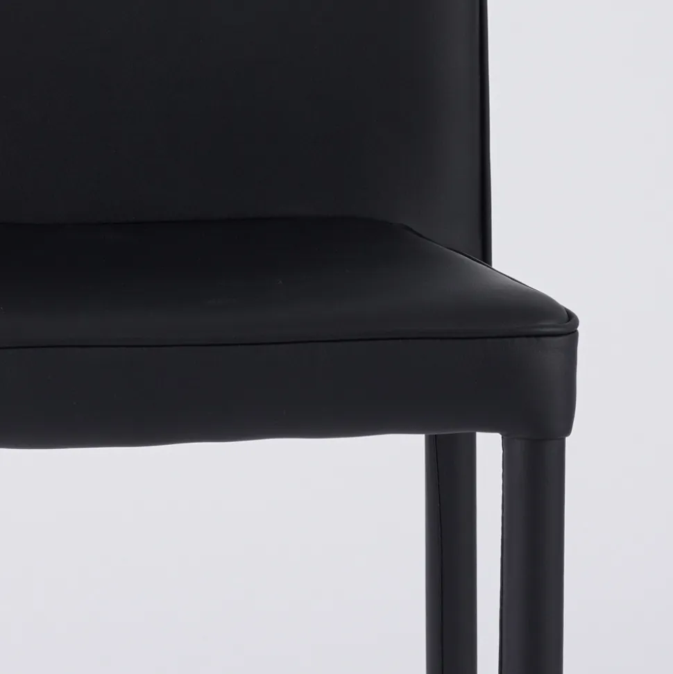 Sedia Moderna da Zona Living in Ecopelle e Metallo Made in Italy - Michaela
