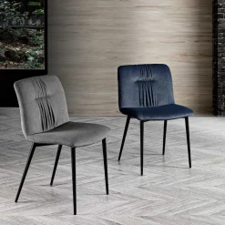 Sedia Monoscocca in Tessuto Colorato e Metallo Nero Design - Florinda