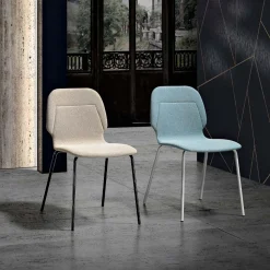 Sedia Monoscocca Moderna in Tessuto Colorato di Design - Patrick