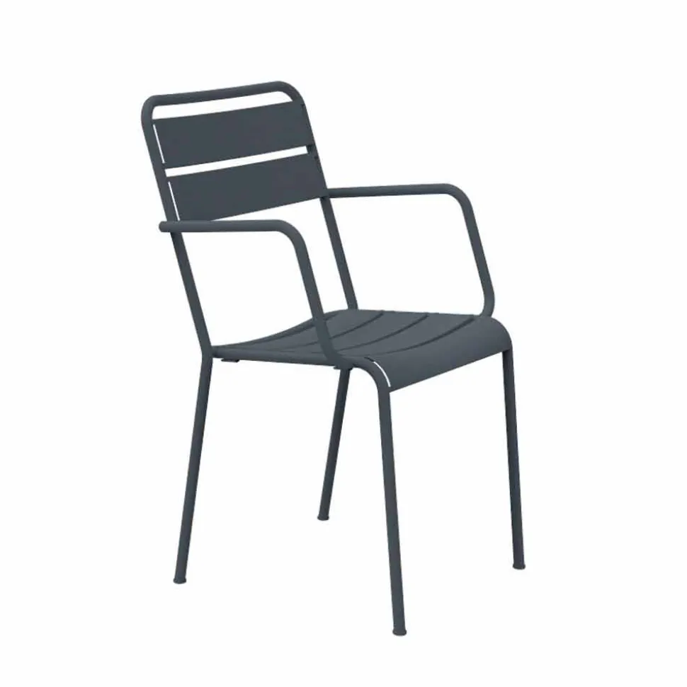 Sedia per Esterno Impilabile Verniciata a Polvere Made in Italy, 4 Pezzi - Amina