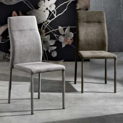Sedia per sala da pranzo di design in tessuto made in Italy, Luigina