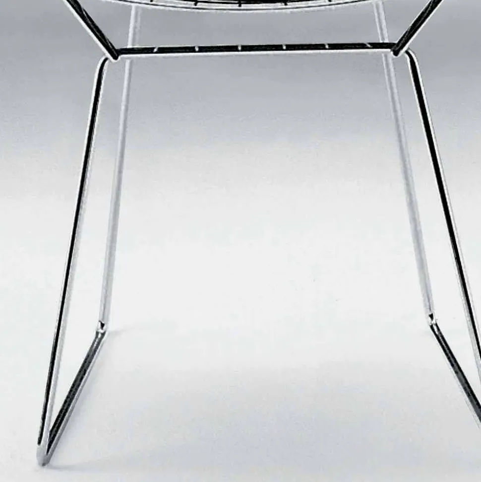 Sedia per Sala da Pranzo in Acciaio Cromato e Pelle Made in Italy - Beniamino