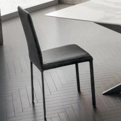 Sedia per Sala da Pranzo in Ecopelle Realizzata in Italia, 2 Pezzi - Mawi