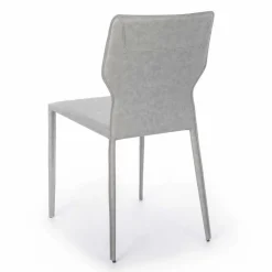 Sedia per Sala da Pranzo in Metallo Rivestita in Similcuoio, 4 Pezzi - Titty