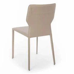 Sedia per Sala da Pranzo in Metallo Rivestita in Similcuoio, 4 Pezzi - Titty