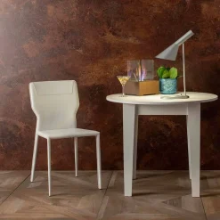 Sedia per Sala da Pranzo in Metallo Rivestita in Similcuoio, 4 Pezzi - Titty