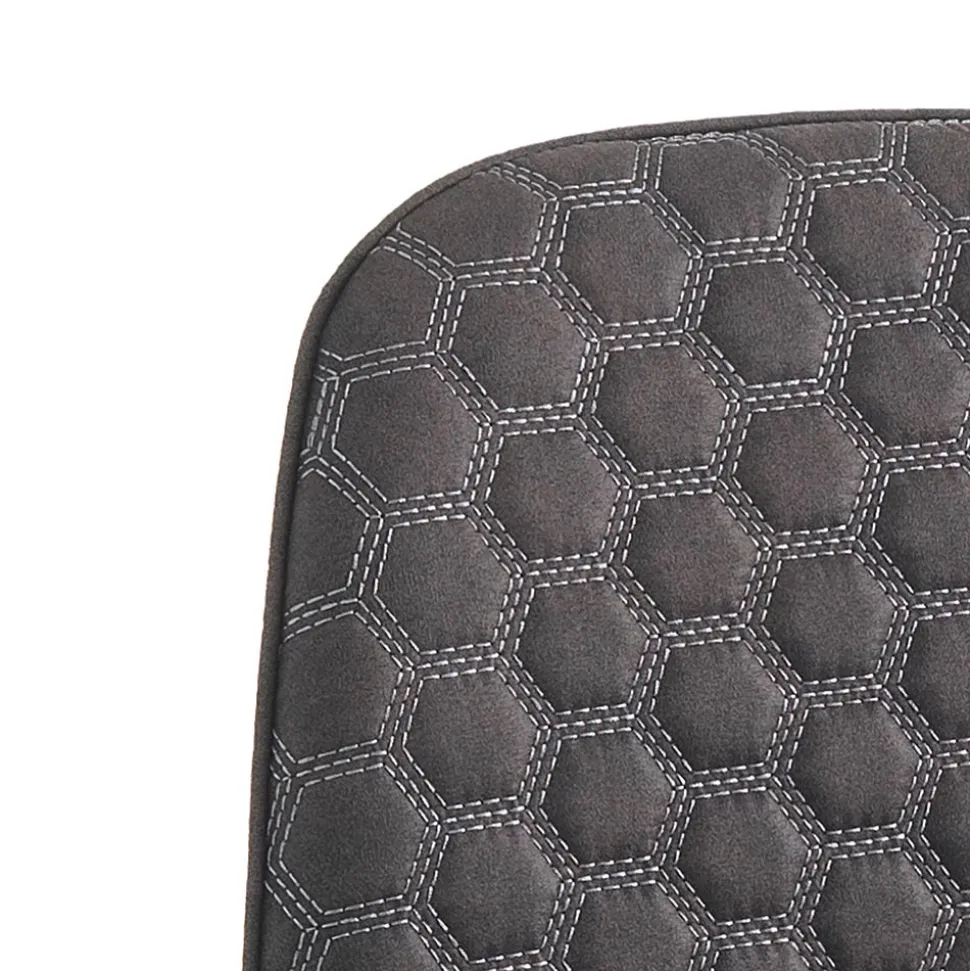 Sedia per Sala da Pranzo in Microfibra e Metallo Nero Opaco 4 Pezzi - Jake