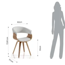 Sedia per Sala da Pranzo in Pelle Sintetica e Legno Multistrato - Nubea