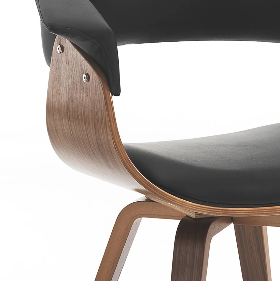 Sedia per Sala da Pranzo in Pelle Sintetica e Legno Multistrato - Nubea