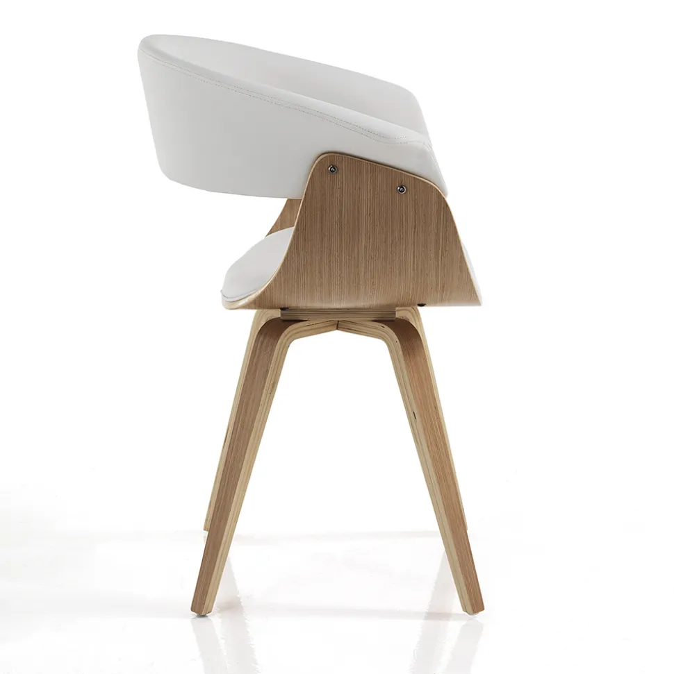 Sedia per Sala da Pranzo in Pelle Sintetica e Legno Multistrato - Nubea