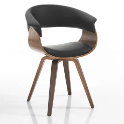 Sedia per Sala da Pranzo in Pelle Sintetica e Legno Multistrato - Nubea