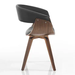 Sedia per Sala da Pranzo in Pelle Sintetica e Legno Multistrato - Nubea