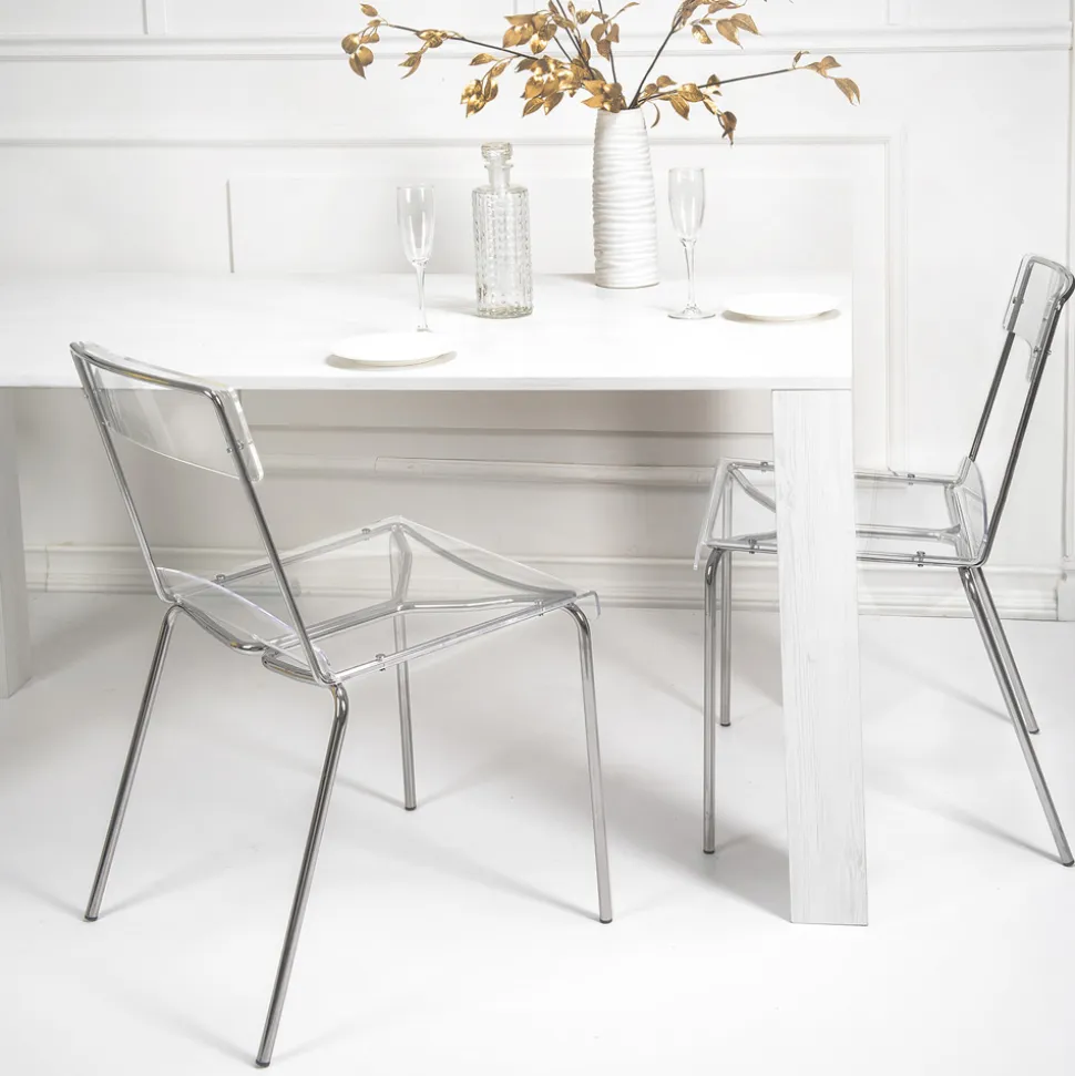 Sedia per Sala da Pranzo in Plexiglass Made in Italy 2 Pezzi - Charlotte