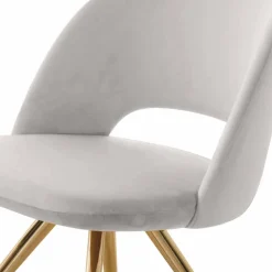 Sedia per Sala da Pranzo in Tessuto con Gambe Oro Made in Italy - Marchesi
