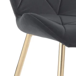 Sedia per Sala da Pranzo in Tessuto e Metallo Dorato 4 Pezzi - Smeralda
