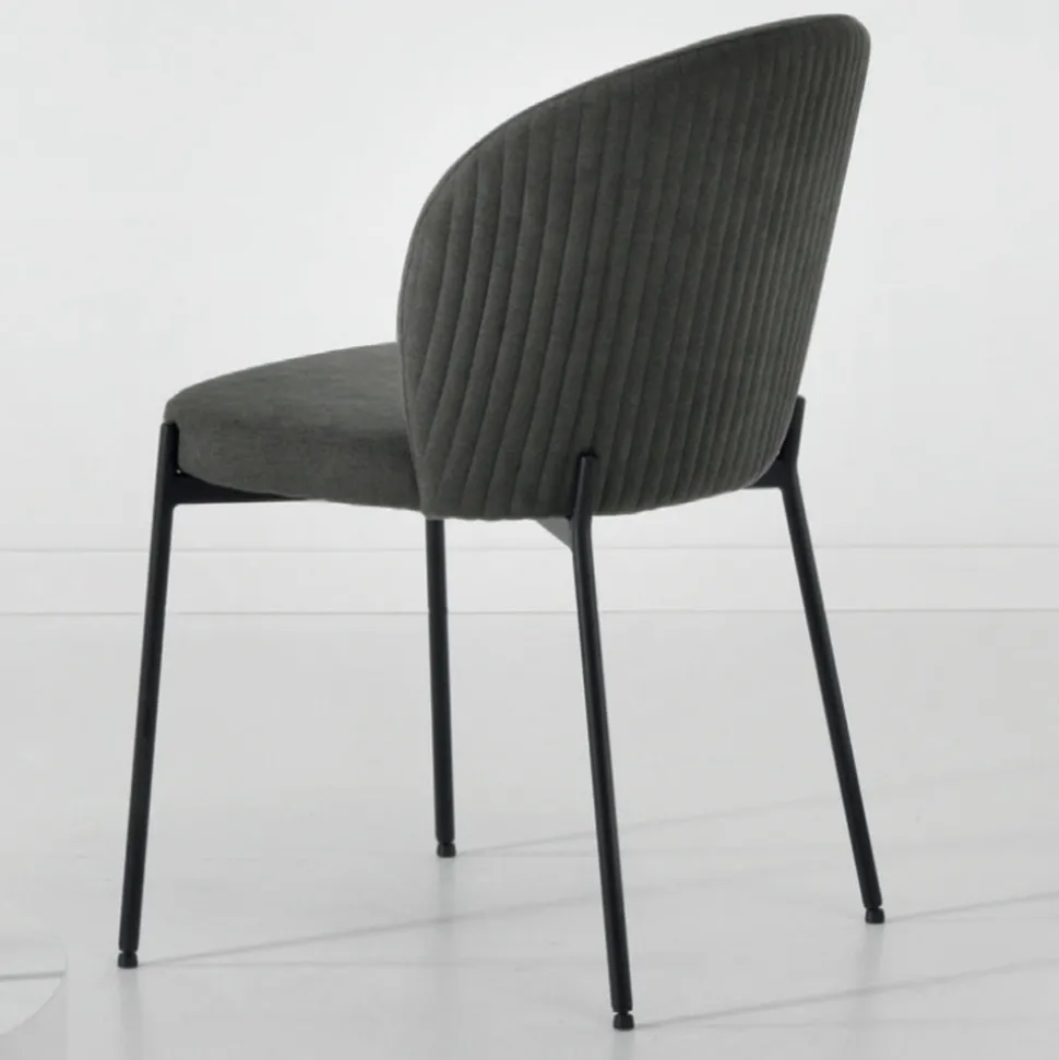 Sedia per Sala da Pranzo in Tessuto Imbottito e Metallo 4 Pezzi - Coppa