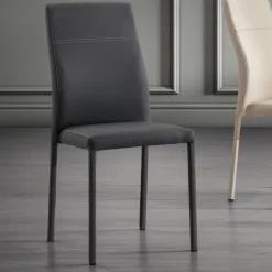 Sedia per sala da pranzo moderna in ecopelle fatta in Italia, Luigina