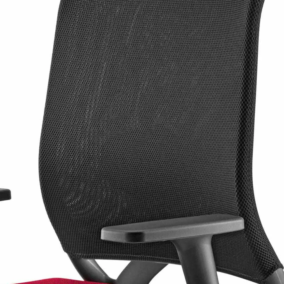 Sedia per Ufficio Design Ergonomico Girevole con Braccioli e Ruote - Meliva