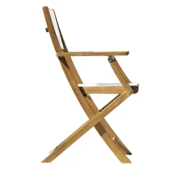 Sedia Pieghevole da Esterno in Legno di Acacia e Textilene - Perfetta