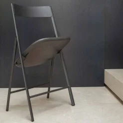 Sedia Pieghevole in Metallo e Legno Rovere 2 Pezzi Made in Italy - Roberta