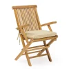 Sedia Pieghevole Outdoor in Teak con Braccioli – Yggdrasil