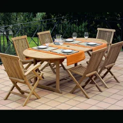 Sedia Pieghevole Outdoor in Teak con Braccioli – Yggdrasil