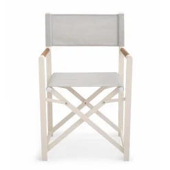 Sedia Regista da Esterno Realizzata in Alluminio, Textilene e Teak - Bloom