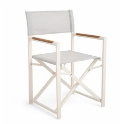 Sedia Regista da Esterno Realizzata in Alluminio, Textilene e Teak - Bloom