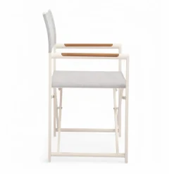 Sedia Regista da Esterno Realizzata in Alluminio, Textilene e Teak - Bloom