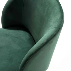 Sedia Rivestita in Velluto con Base in Metallo Verniciato Nero, 2 Pezzi - Avana